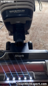 close up of the Odor Neutralizer Technology housing component on Shark Stratos Upright AZ3002